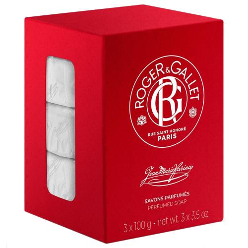 Roger & Gallet Jean-Marie Farina Perfumed Soap Bar Γυναικείο Αναζωογονητικό Φυτικό Σαπούνι Σώματος με Τονωτικό Άρωμα Εσπεριδοειδών 3x100g